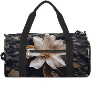 Gym Bag Flowers Falling on The Ground Duffel Bag for Men Women Overnight Bag with Shoe Compartment Workout Bags