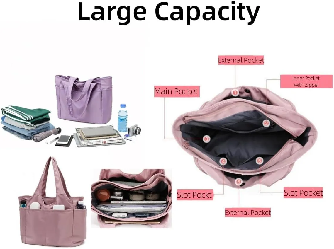 Gym Bag for Women Stylish Shoulder Bag Trendy Handbag with Zipper Closure for Work Travel Sport