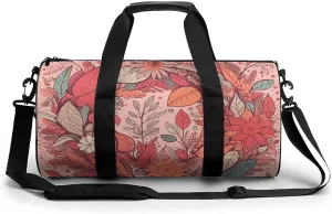 Gym Bag Garland And Leaves Duffel Bag for Men Women Overnight Bag with Shoe Compartment Workout Bags