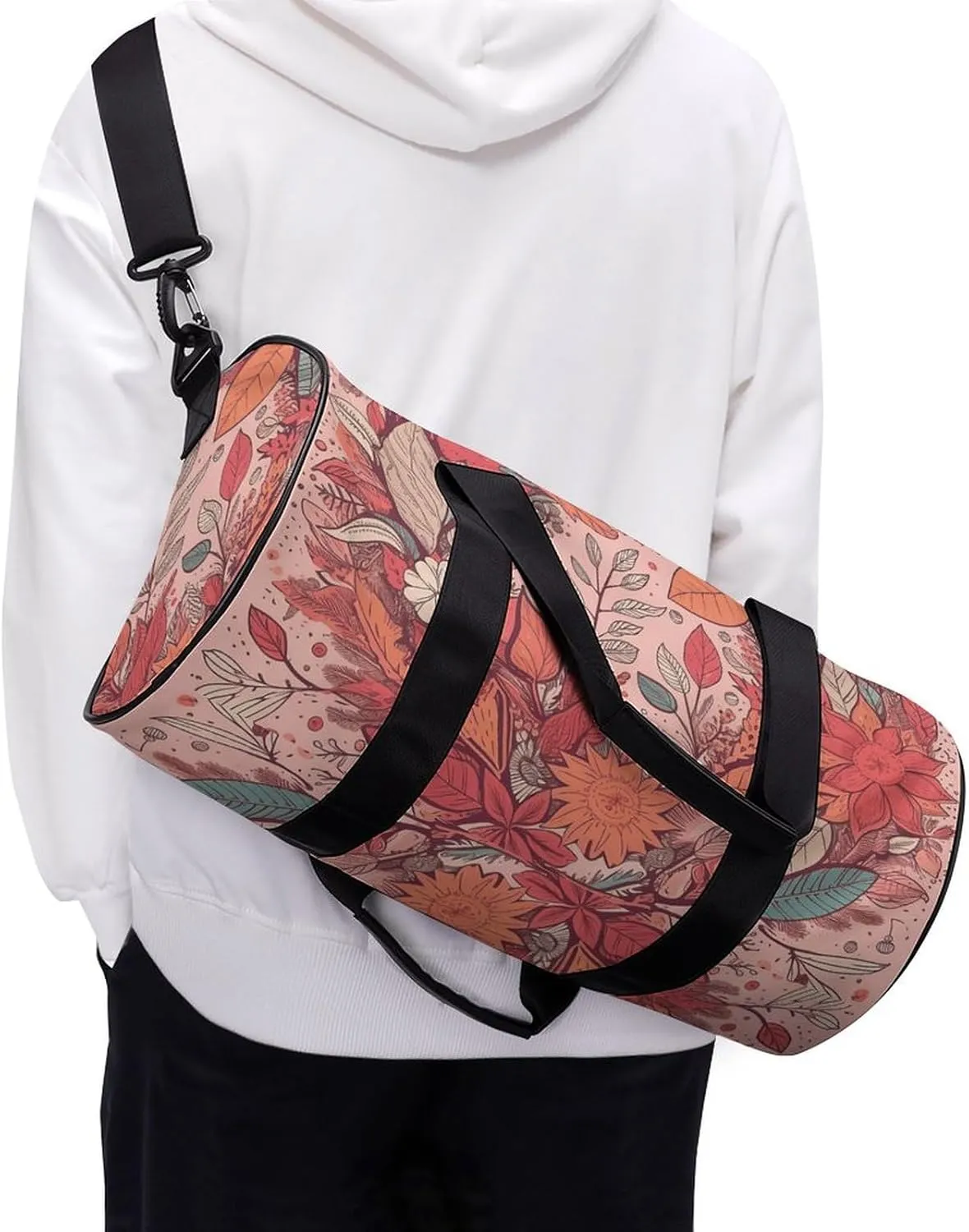 Gym Bag Garland And Leaves Duffel Bag for Men Women Overnight Bag with Shoe Compartment Workout Bags
