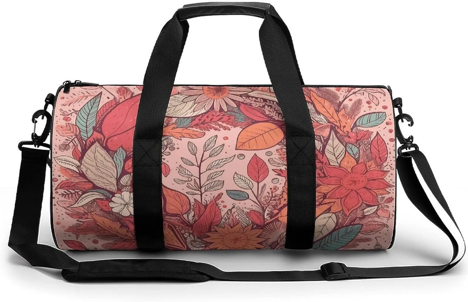Gym Bag Garland And Leaves Duffel Bag for Men Women Overnight Bag with Shoe Compartment Workout Bags