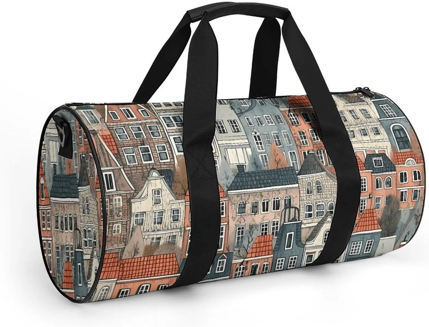 Gym Bag House Pattern Duffel Bag for Men Women Overnight Bag with Shoe Compartment Workout Bags