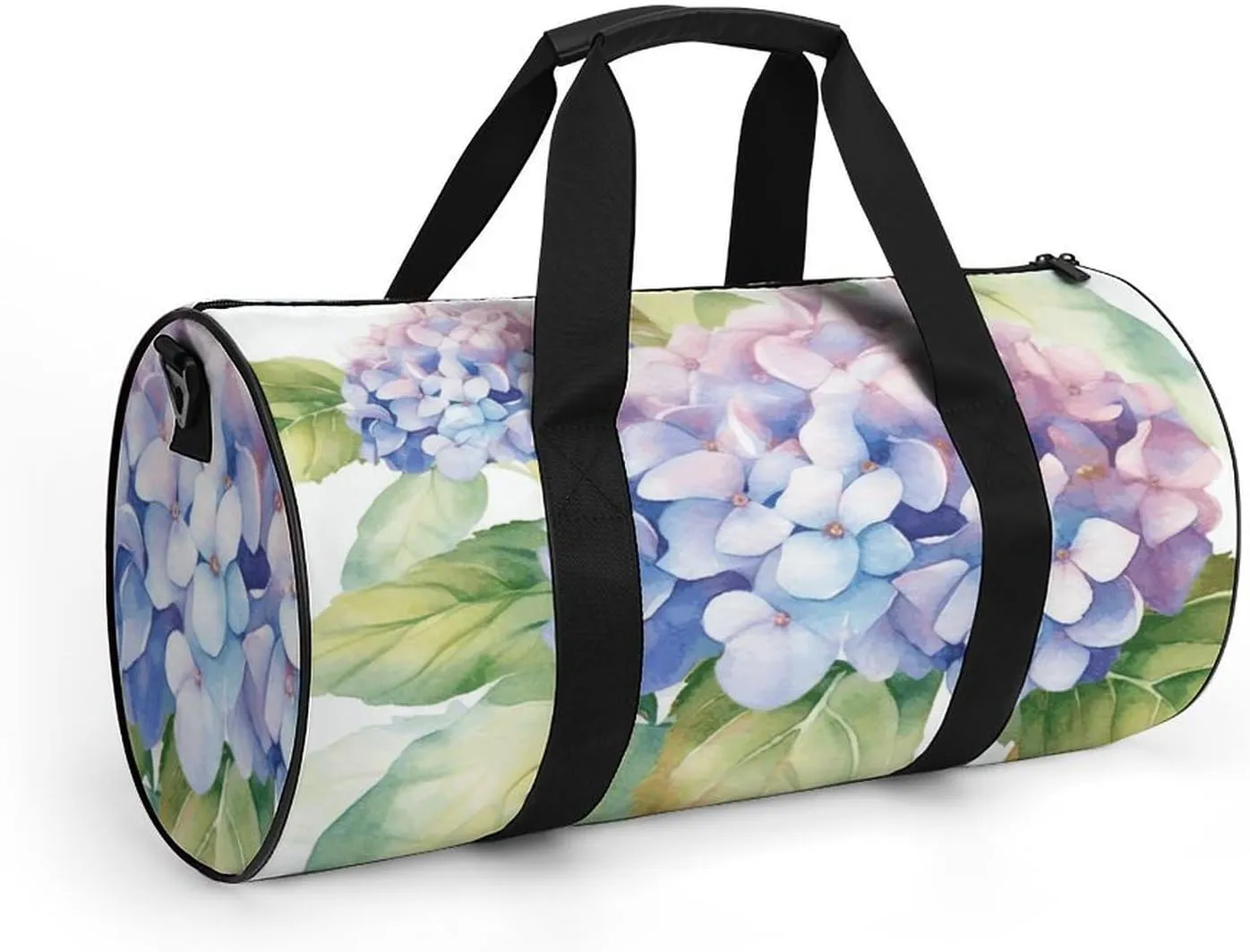 Gym Bag Hydrangea Watercolor Duffel Bag for Men Women Overnight Bag with Shoe Compartment Workout Bags