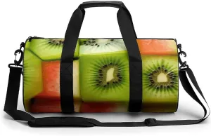 Gym Bag Kiwi Watermelon Duffel Bag for Men Women Overnight Bag with Shoe Compartment Workout Bags
