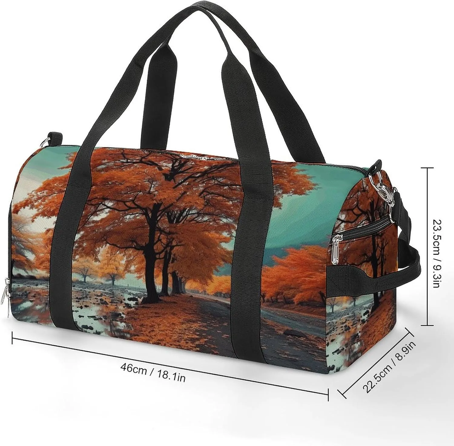 Gym Bag Maple Tree in Autumn Duffel Bag for Men Women Overnight Bag with Shoe Compartment Workout Bags
