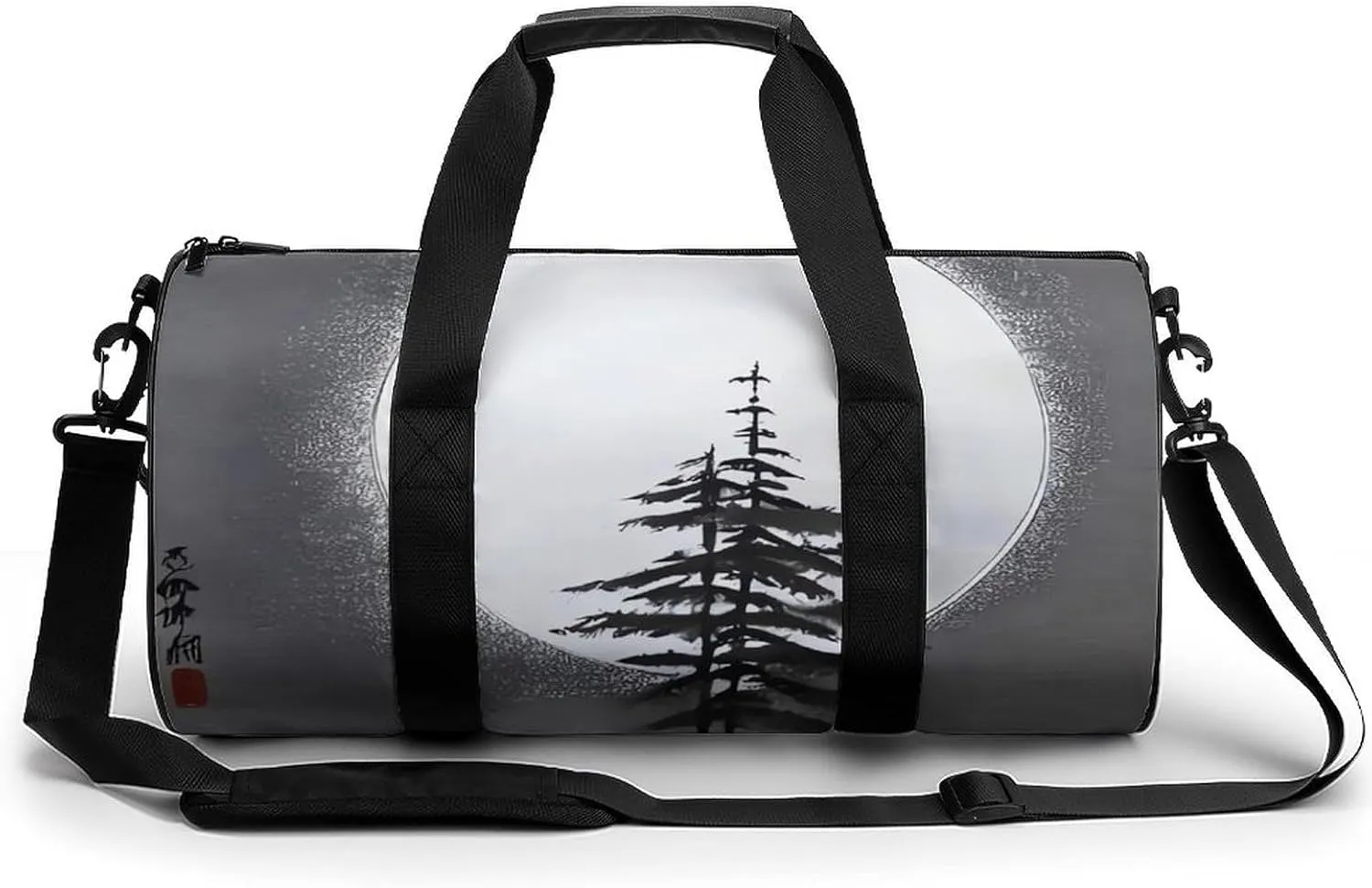 Gym Bag Moon Pine Tree Duffel Bag for Men Women Overnight Bag with Shoe Compartment Workout Bags