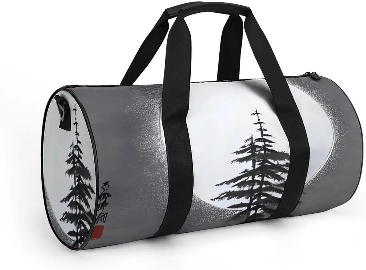 Gym Bag Moon Pine Tree Duffel Bag for Men Women Overnight Bag with Shoe Compartment Workout Bags