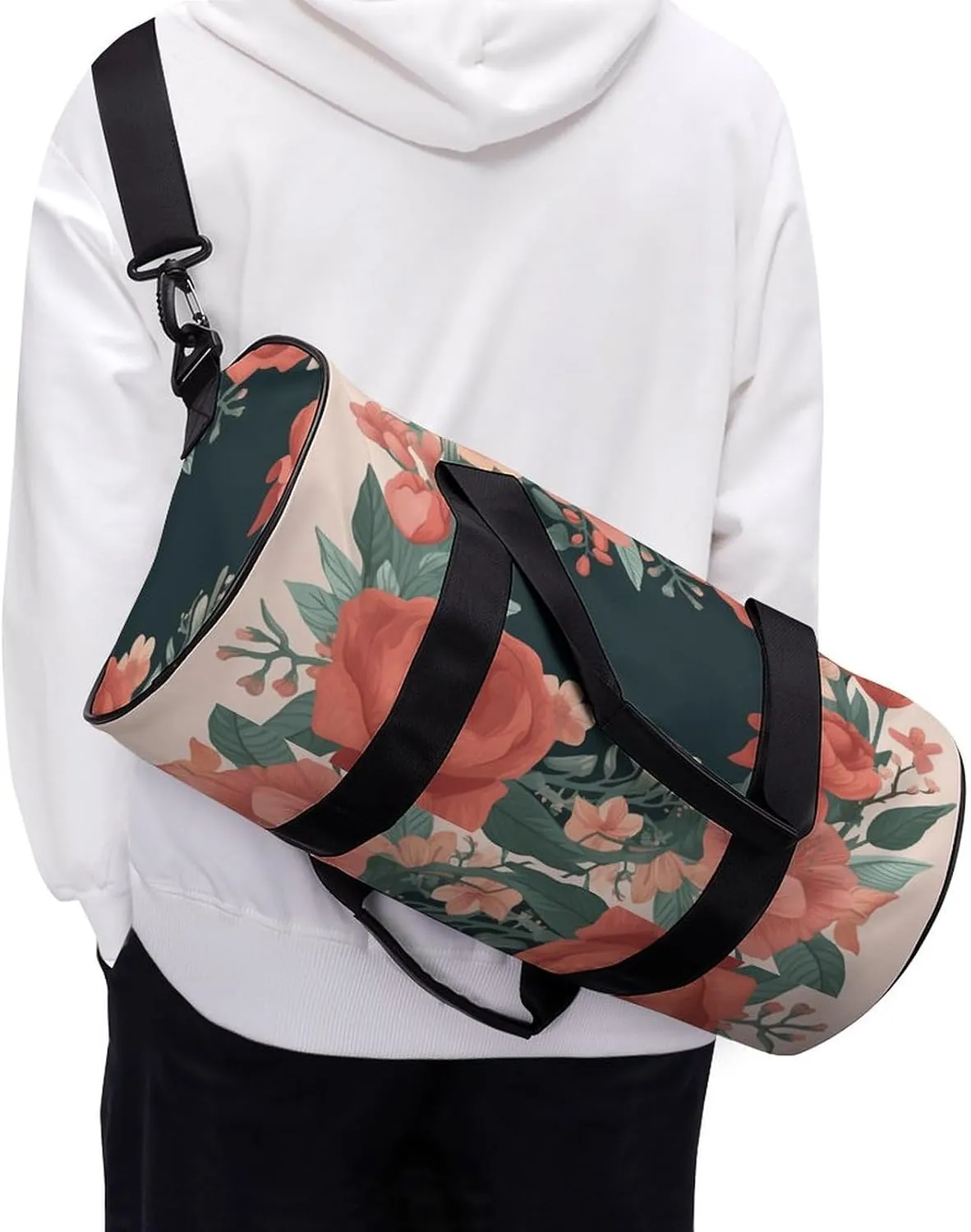 Gym Bag Mother's Day Bouquet Duffel Bag for Men Women Overnight Bag with Shoe Compartment Workout Bags