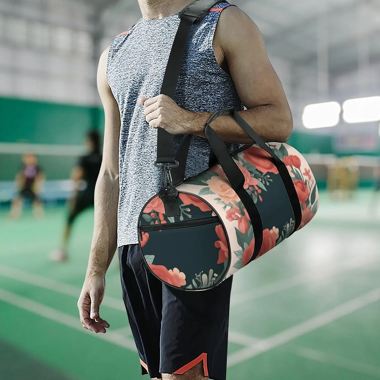Gym Bag Mother's Day Bouquet Duffel Bag for Men Women Overnight Bag with Shoe Compartment Workout Bags