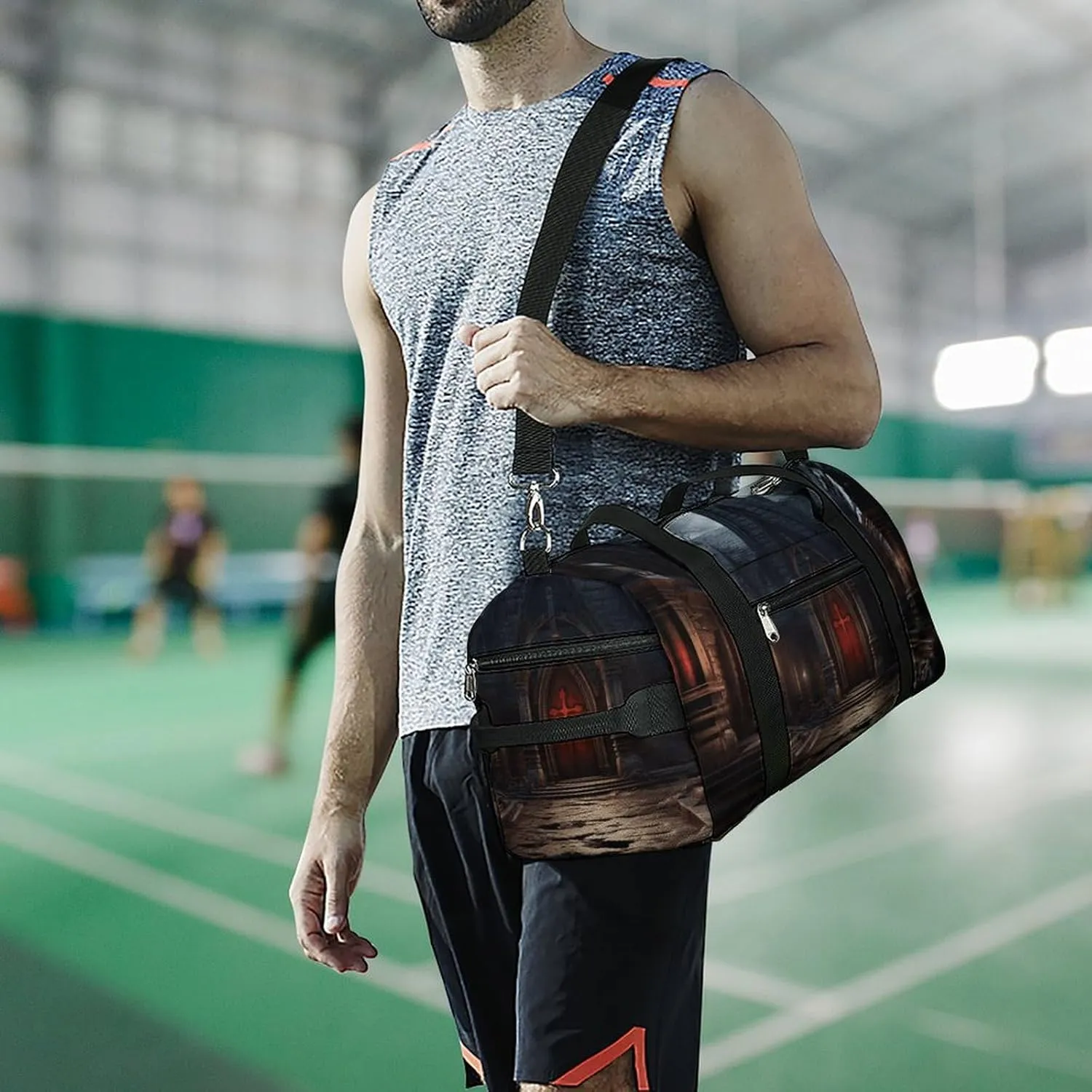 Gym Bag Old Crypt Duffel Bag for Men Women Overnight Bag with Shoe Compartment Workout Bags