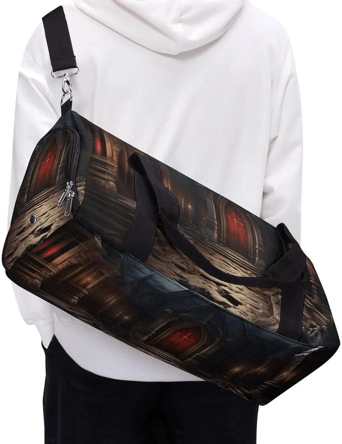 Gym Bag Old Crypt Duffel Bag for Men Women Overnight Bag with Shoe Compartment Workout Bags