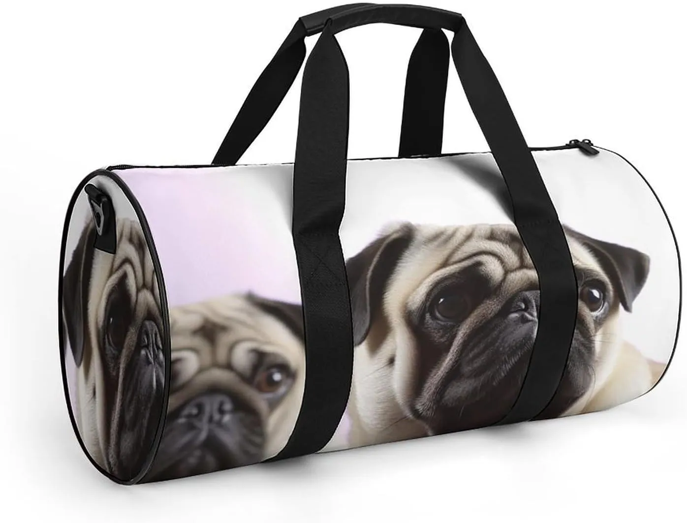 Gym Bag Pug Dog Duffel Bag for Men Women Overnight Bag with Shoe Compartment Workout Bags