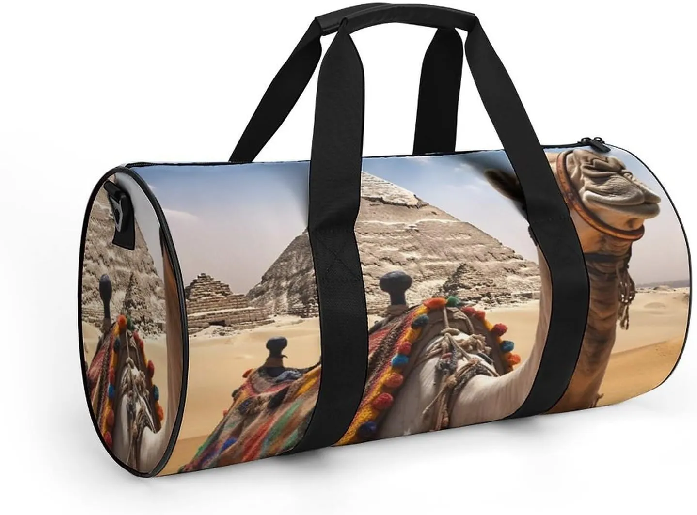 Gym Bag Pyramid Camel Duffel Bag for Men Women Overnight Bag with Shoe Compartment Workout Bags