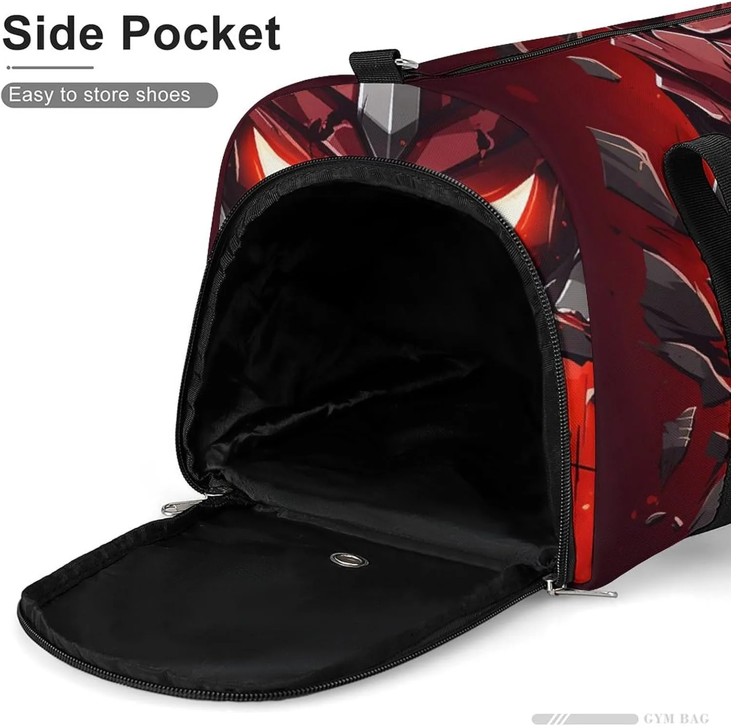 Gym Bag Red Helmet Duffel Bag for Men Women Overnight Bag with Shoe Compartment Workout Bags