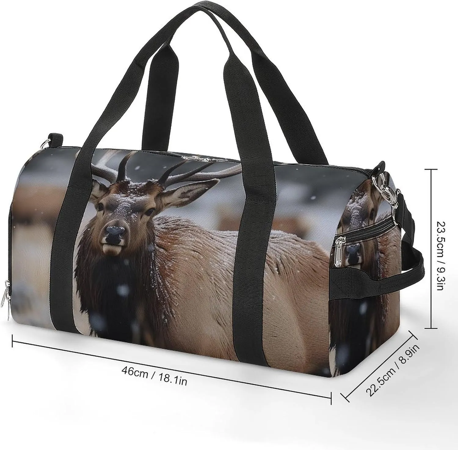 Gym Bag Wild Elk Duffel Bag for Men Women Overnight Bag with Shoe Compartment Workout Bags