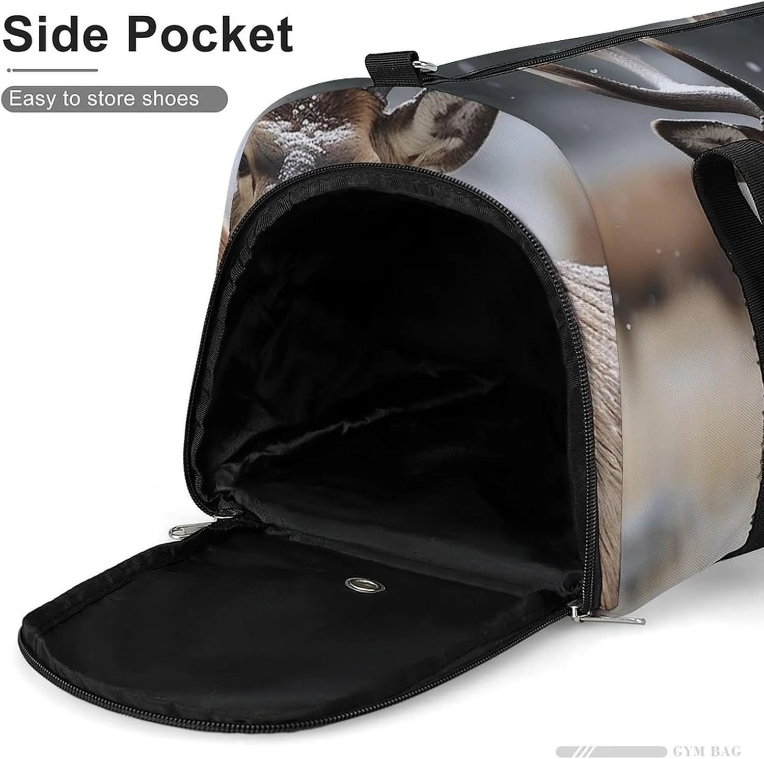 Gym Bag Wild Elk Duffel Bag for Men Women Overnight Bag with Shoe Compartment Workout Bags