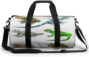 Gym Bags for Men Women Different Types of Lizard Duffle Bag Travel Overnight Bag with Shoe Compartment Tote Bags