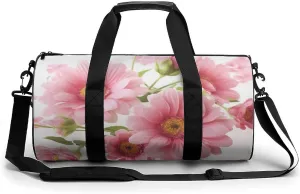 Gym Bags for Men Women Flowers Duffle Bag Travel Overnight Bag with Shoe Compartment Tote Bags
