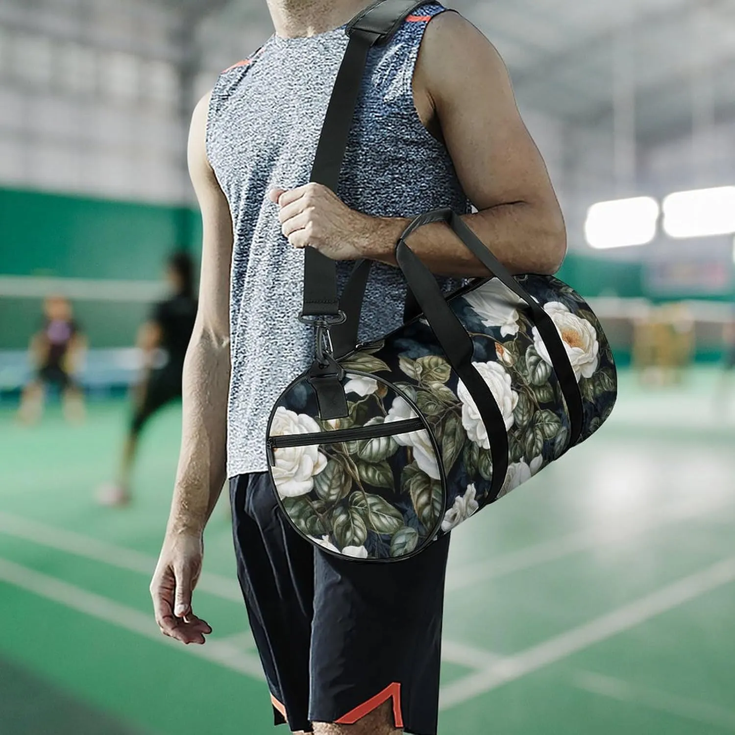 Gym Bags for Men Women Leaves And Vines Duffle Bag Travel Overnight Bag with Shoe Compartment Tote Bags