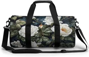 Gym Bags for Men Women Leaves And Vines Duffle Bag Travel Overnight Bag with Shoe Compartment Tote Bags