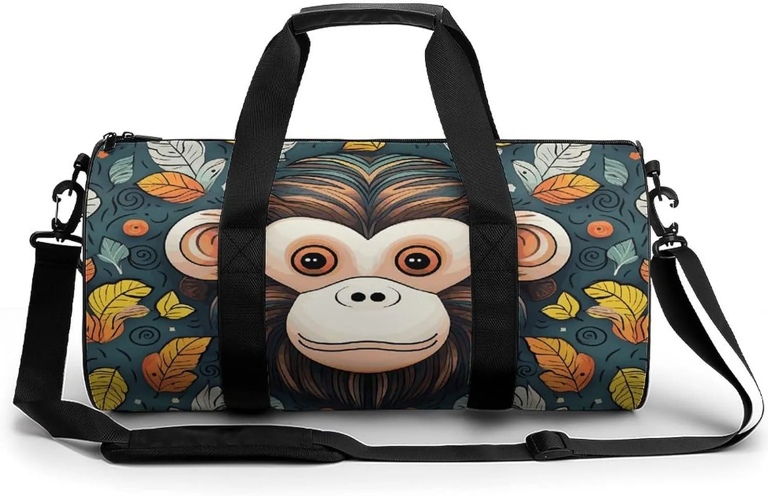 Gym Bags for Men Women Monkey Pattern Duffle Bag Travel Overnight Bag with Shoe Compartment Tote Bags