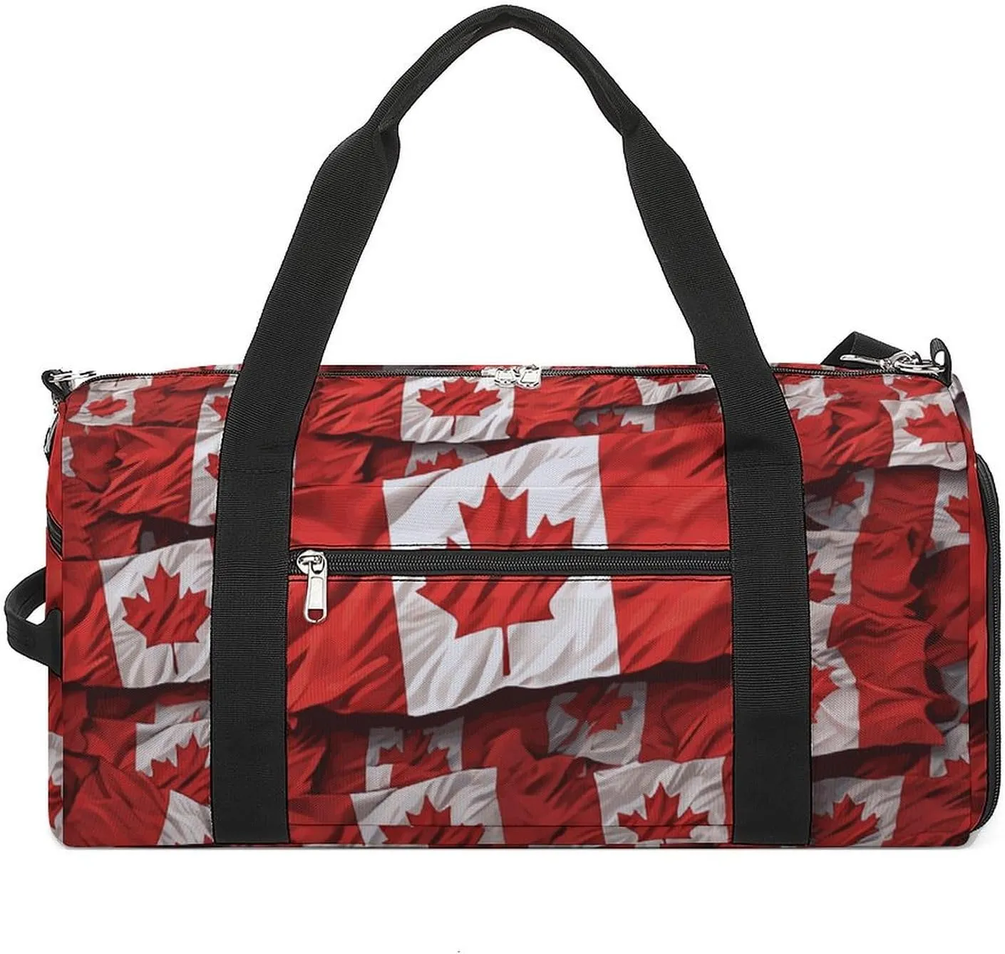Gym Bags Small Canadian Flag Duffel Bag Overnight Bag with Shoe Compartment Carryon Bag for Men Women