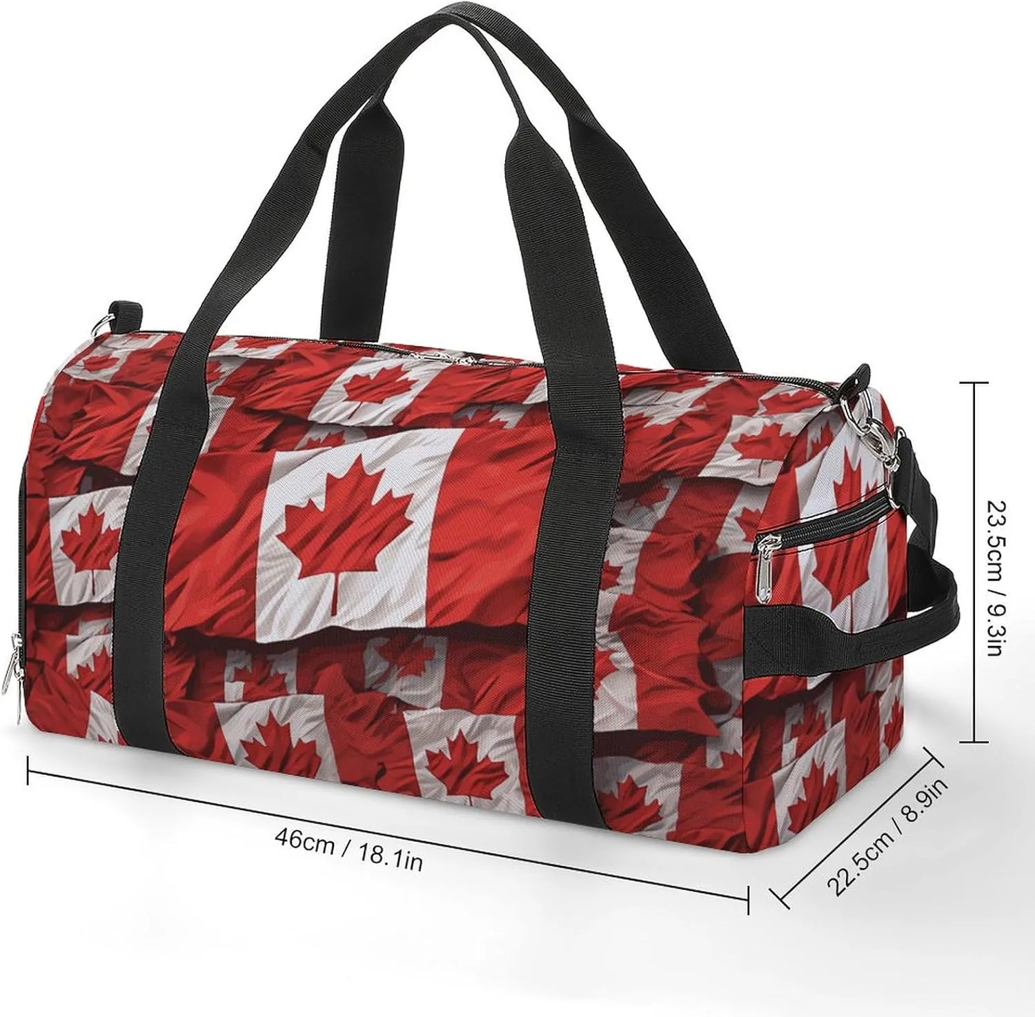 Gym Bags Small Canadian Flag Duffel Bag Overnight Bag with Shoe Compartment Carryon Bag for Men Women