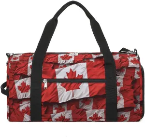 Gym Bags Small Canadian Flag Duffel Bag Overnight Bag with Shoe Compartment Carryon Bag for Men Women