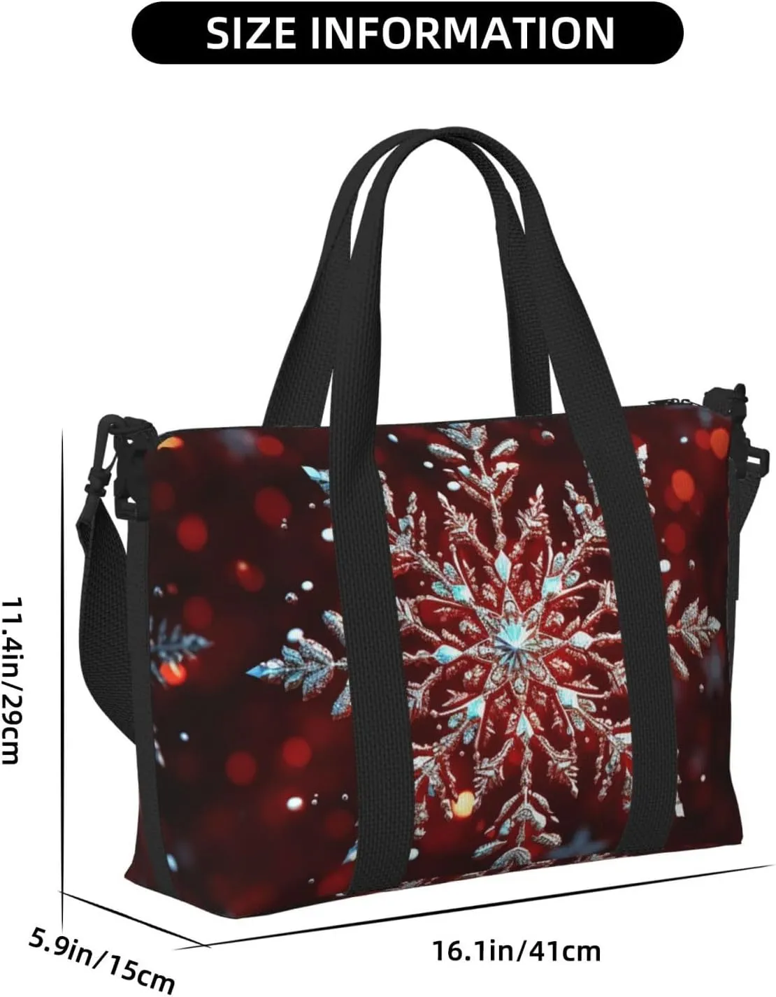 Gym Bags Small Christmas snowflake Duffel Bag Overnight Bag with Shoe Compartment Carryon Bag for Men Women
