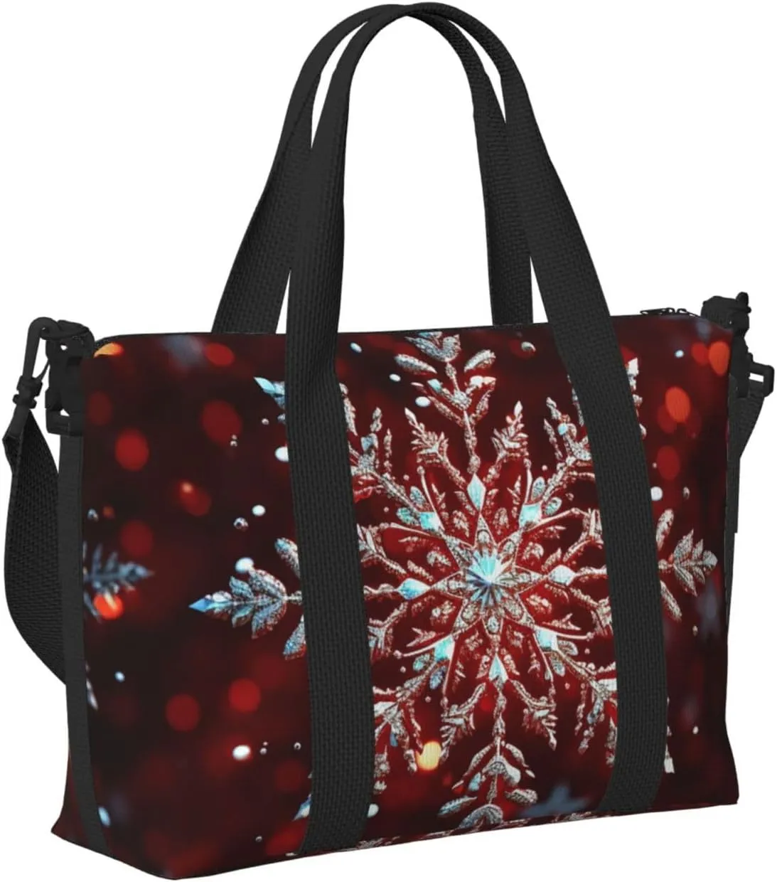 Gym Bags Small Christmas snowflake Duffel Bag Overnight Bag with Shoe Compartment Carryon Bag for Men Women