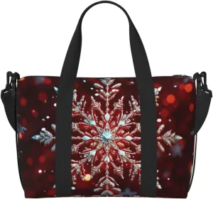 Gym Bags Small Christmas snowflake Duffel Bag Overnight Bag with Shoe Compartment Carryon Bag for Men Women