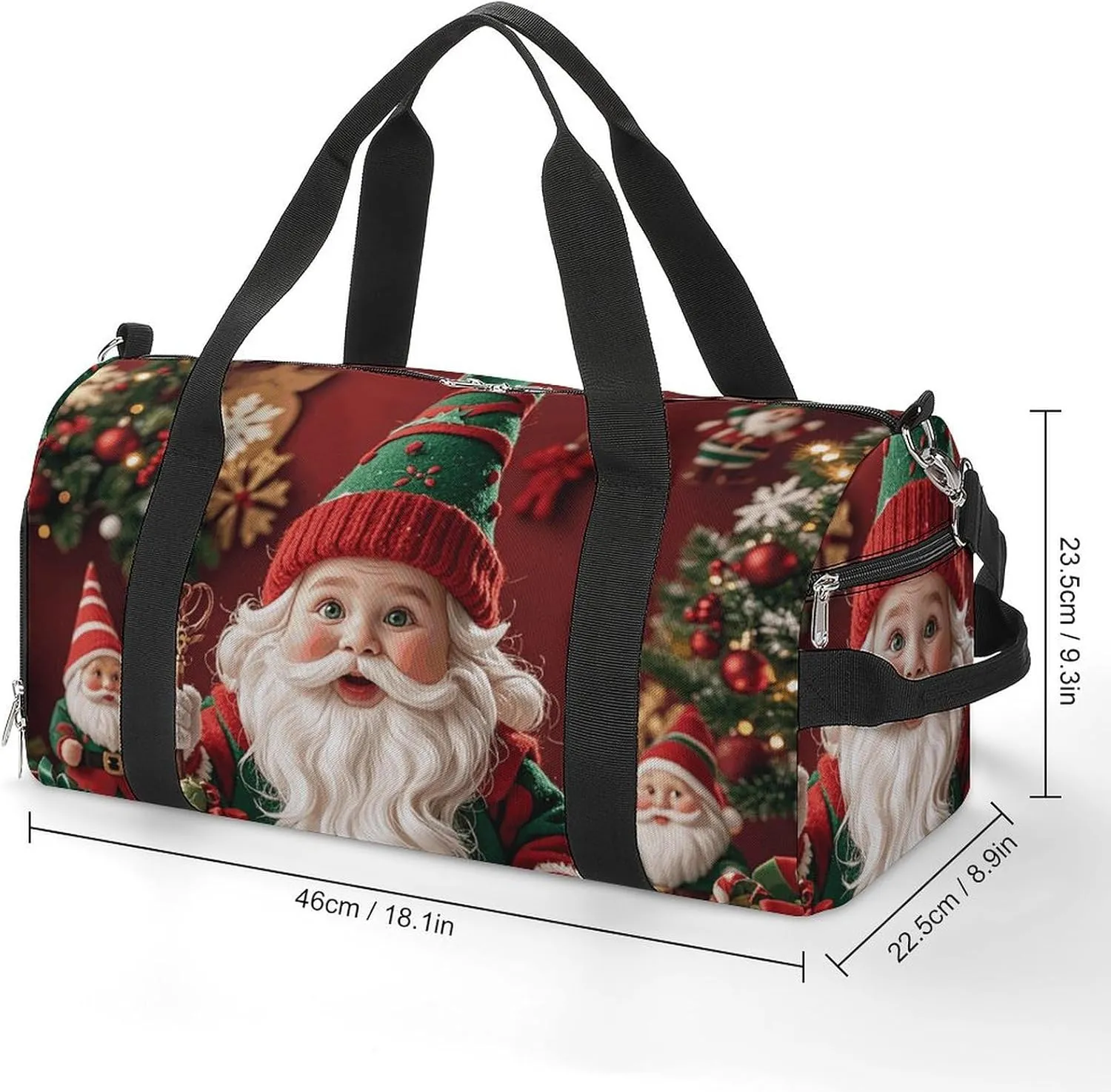 Gym Bags Small Christmas Whimsical Dwarfs Duffel Bag Overnight Bag with Shoe Compartment Carryon Bag for Men Women