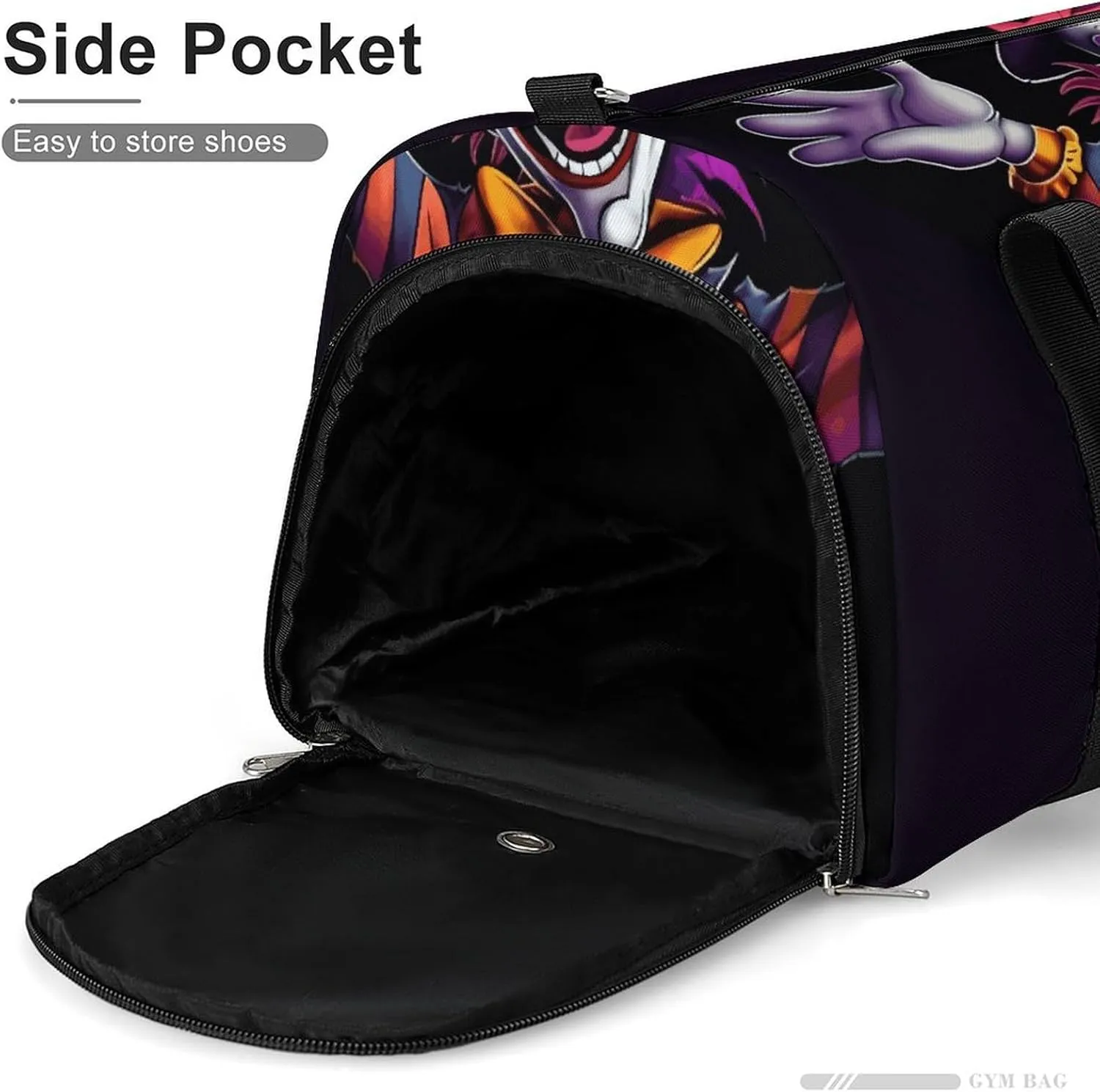 Gym Bags Small Cute Cartoon Clown Duffel Bag Overnight Bag with Shoe Compartment Carryon Bag for Men Women