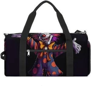 Gym Bags Small Cute Cartoon Clown Duffel Bag Overnight Bag with Shoe Compartment Carryon Bag for Men Women