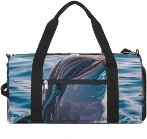 Gym Bags Small Cute Dolphin Duffel Bag Overnight Bag with Shoe Compartment Carryon Bag for Men Women