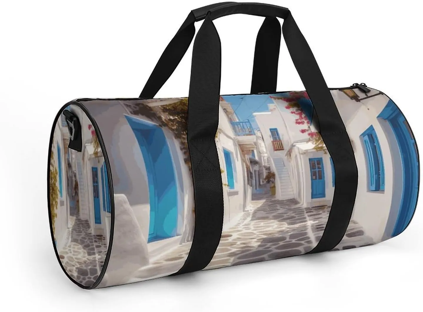 Gym Bags Small Greece Street Duffel Bag Overnight Bag with Shoe Compartment Carryon Bag for Men Women