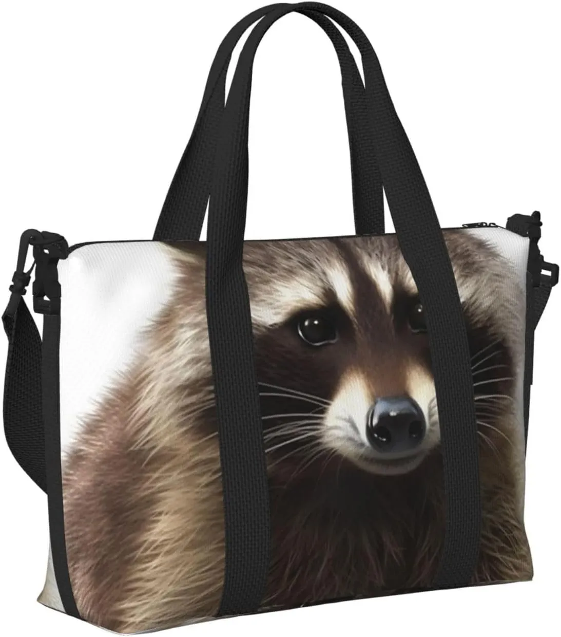 Gym Bags Small Hairy raccoon Duffel Bag Overnight Bag with Shoe Compartment Carryon Bag for Men Women