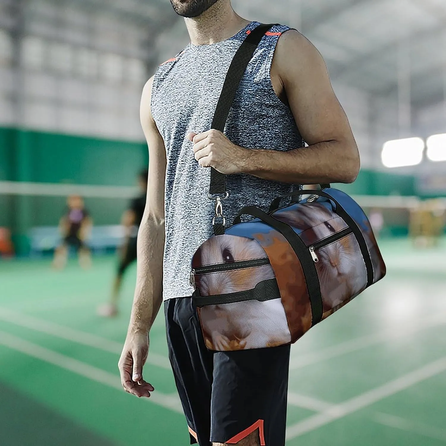 Gym Bags Small Hamster Duffel Bag Overnight Bag with Shoe Compartment Carryon Bag for Men Women