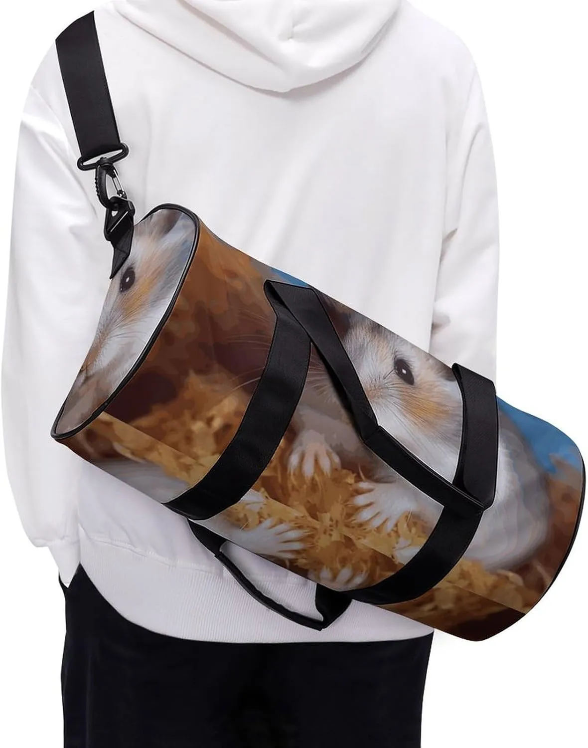 Gym Bags Small Hamster Duffel Bag Overnight Bag with Shoe Compartment Carryon Bag for Men Women