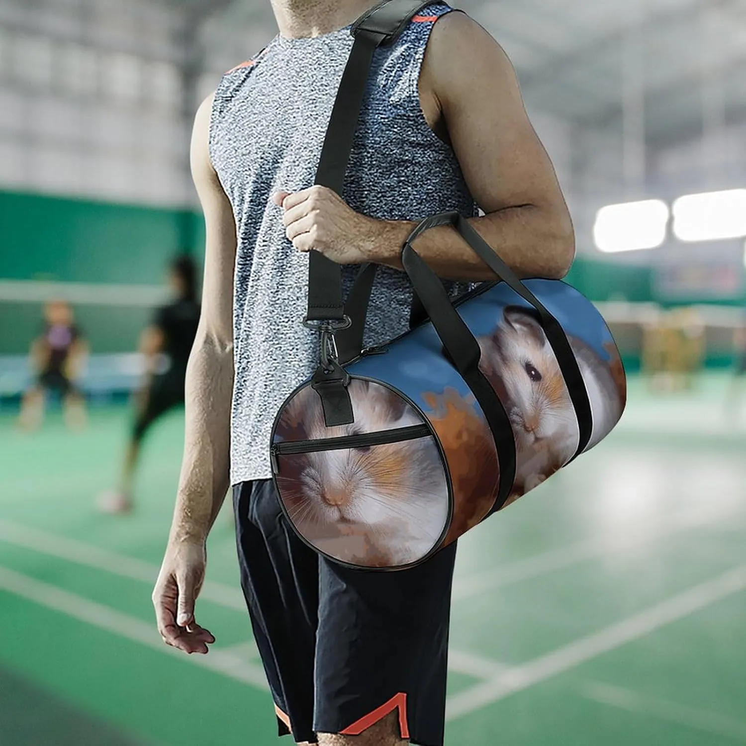 Gym Bags Small Hamster Duffel Bag Overnight Bag with Shoe Compartment Carryon Bag for Men Women