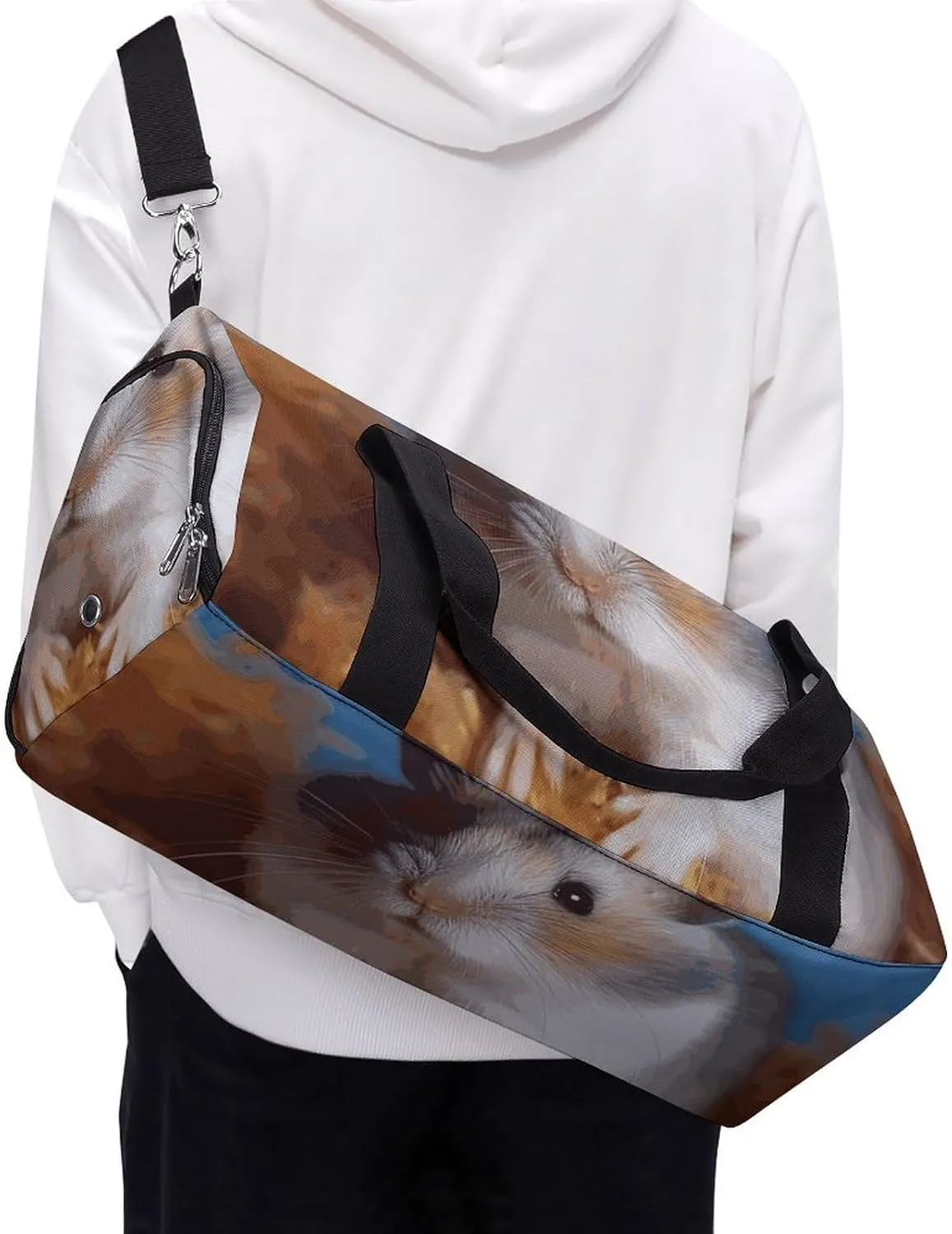 Gym Bags Small Hamster Duffel Bag Overnight Bag with Shoe Compartment Carryon Bag for Men Women