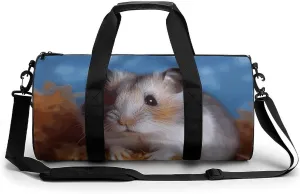 Gym Bags Small Hamster Duffel Bag Overnight Bag with Shoe Compartment Carryon Bag for Men Women