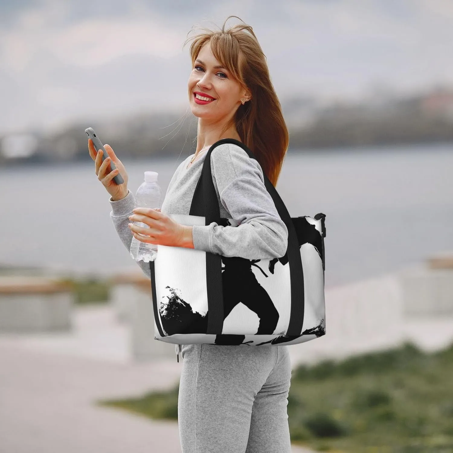 Gym Bags Small kickboxing Duffel Bag Overnight Bag with Shoe Compartment Carryon Bag for Men Women
