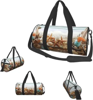 Gym Bags Small Ocean Beach Theme Duffel Bag Overnight Bag with Shoe Compartment Carryon Bag for Men Women