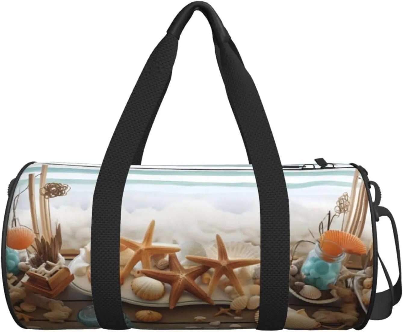 Gym Bags Small Ocean Beach Theme Duffel Bag Overnight Bag with Shoe Compartment Carryon Bag for Men Women