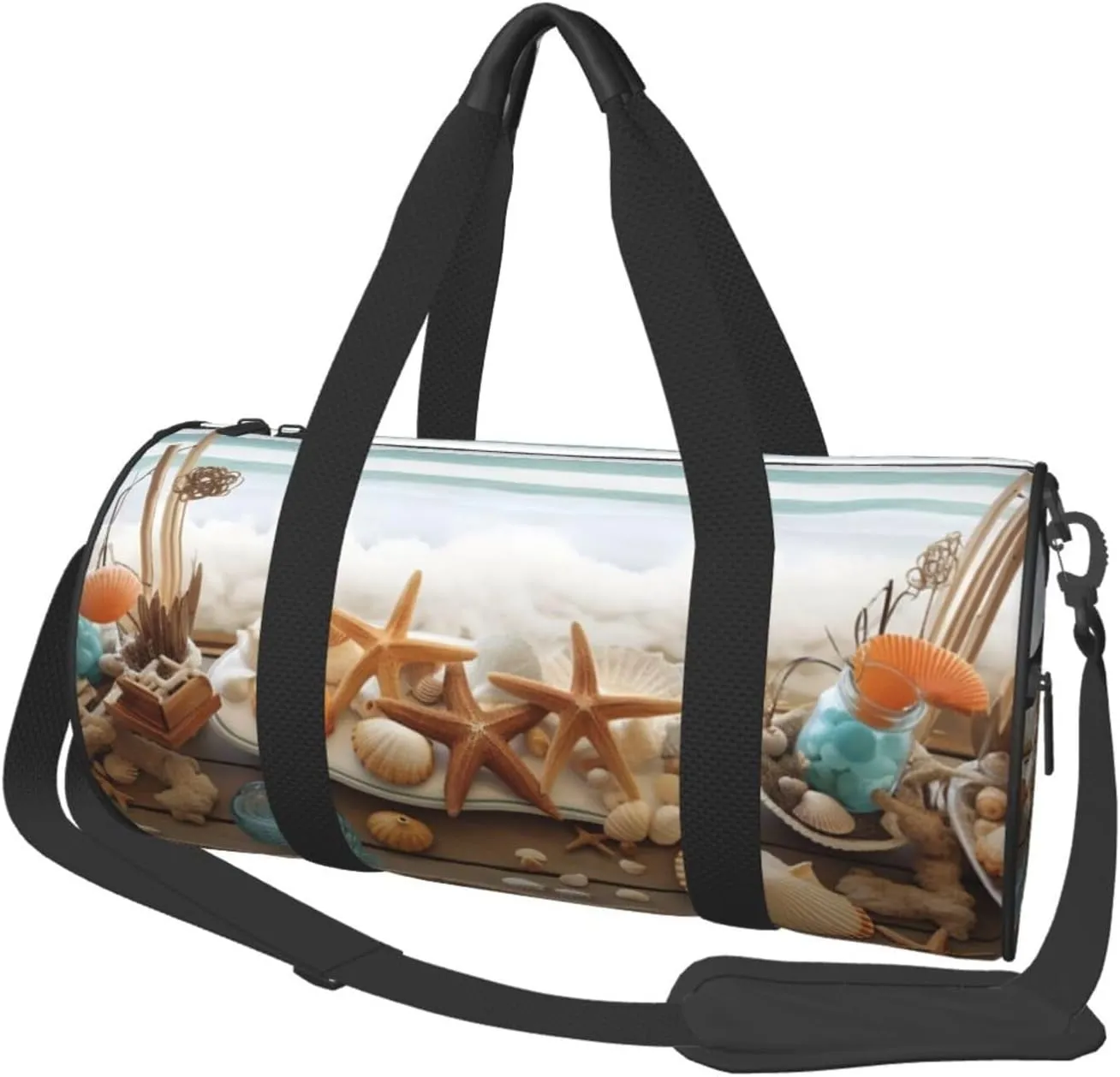 Gym Bags Small Ocean Beach Theme Duffel Bag Overnight Bag with Shoe Compartment Carryon Bag for Men Women