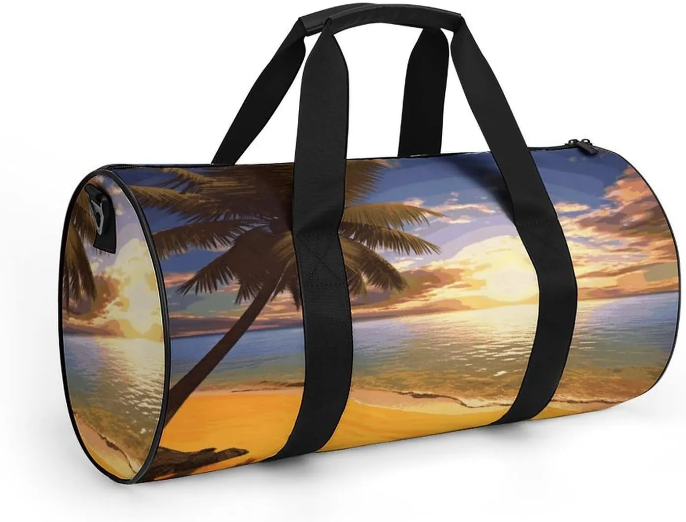 Gym Bags Small Sunset Palm Duffel Bag Overnight Bag with Shoe Compartment Carryon Bag for Men Women