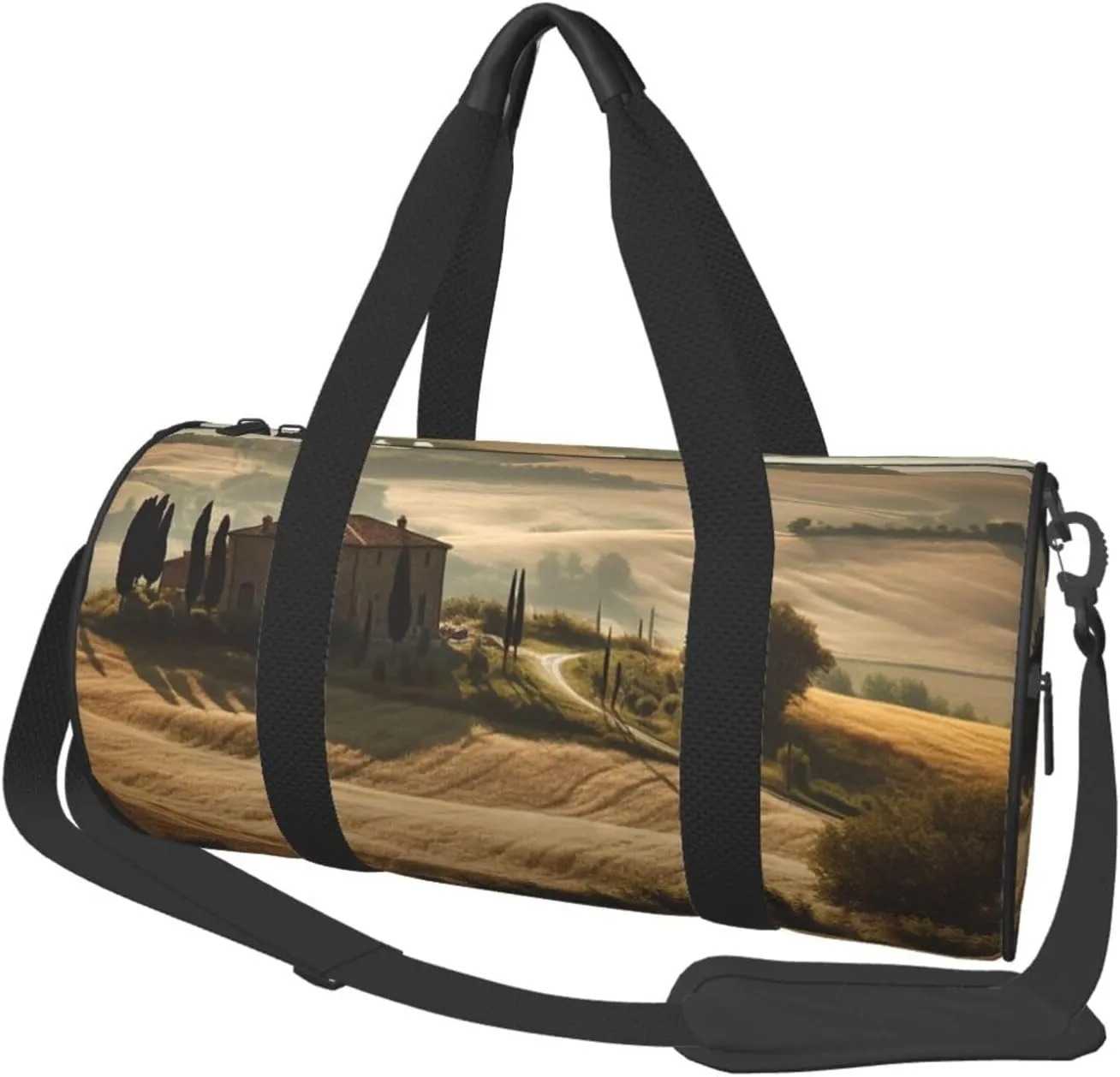 Gym Bags Small Tuscany Landscape Duffel Bag Overnight Bag with Shoe Compartment Carryon Bag for Men Women