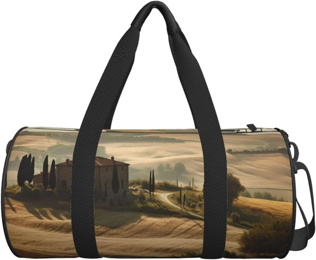 Gym Bags Small Tuscany Landscape Duffel Bag Overnight Bag with Shoe Compartment Carryon Bag for Men Women