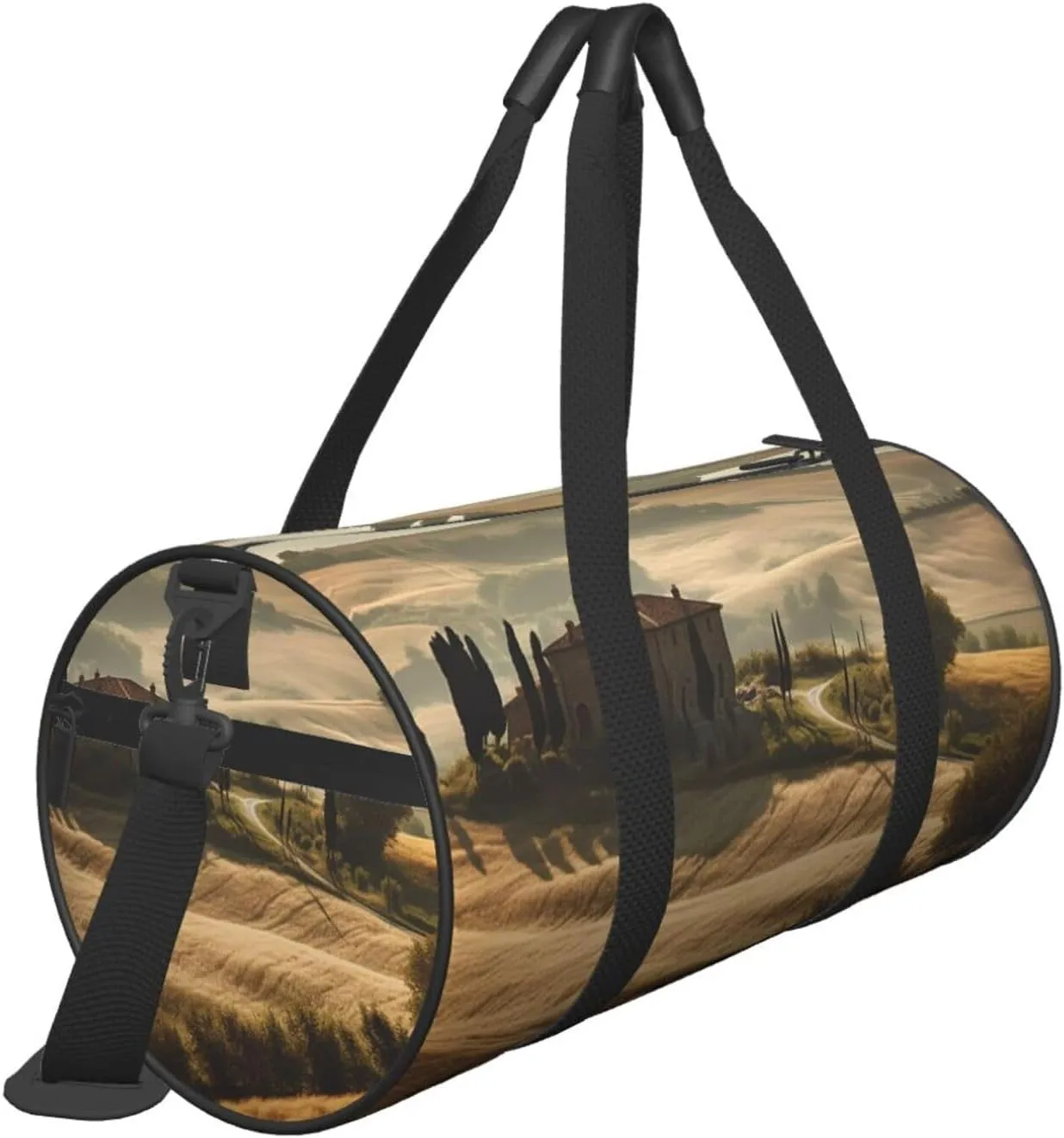 Gym Bags Small Tuscany Landscape Duffel Bag Overnight Bag with Shoe Compartment Carryon Bag for Men Women